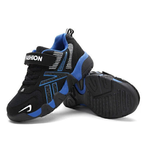 Kinder Jungen Trainer Leichte Casual Shock Laufschuhe Strap Sport Absorbierend - Bild 15 von 38