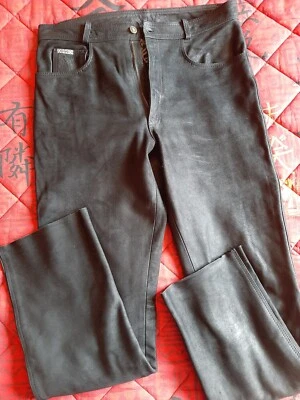 Pantalon H 46 cuir noir pleine fleur aniline Motomod - Photo 1/4