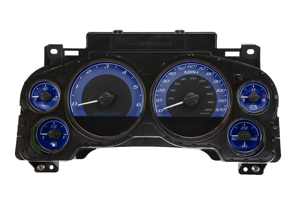 Синий циферблат US Speedo на заказ для бензиновых грузовиков и внедорожников Chevrolet GMC 2007-2013 годов выпуска - Изображение 3 из 4