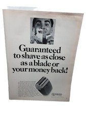 1966 Ronson Guaranteed To Shave Close As A Blade Vintage Print Ad