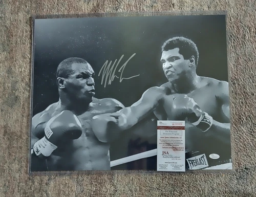 Mike Tyson Auto Signed 16"x20" Photo With JSA COA (Small Ding On Photo)