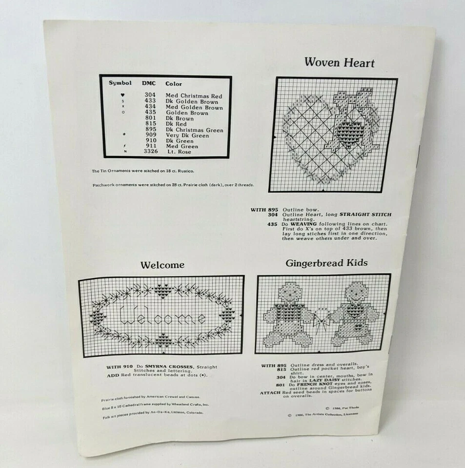 VTG Heartstrings Cranberry Christmas Artist Collection Cross Stitch Pattern SS21 - Image 2 of 4