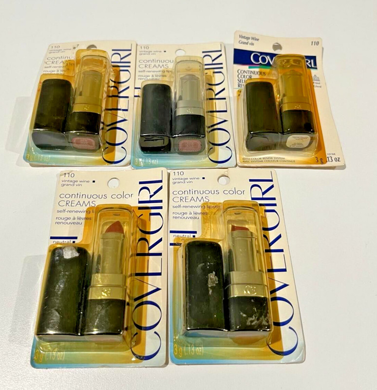 5 PCS OF COVERGIRL CONTINUOS COLOR CREAMS 110 VINTAGE WINE *SEE DESCRIPTION*