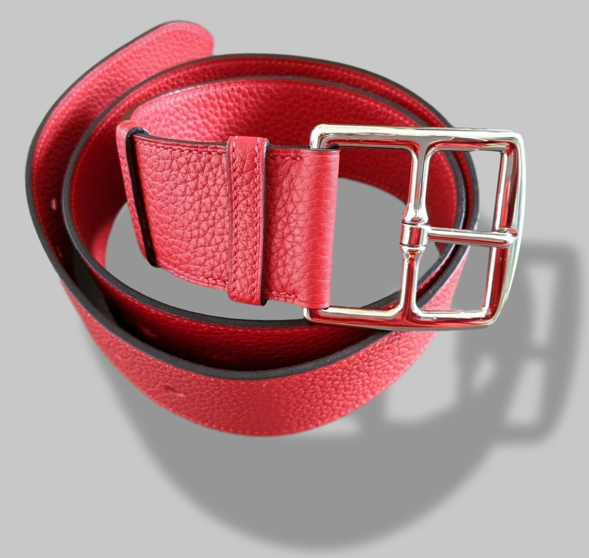 Hermes [141] Rouge Casaque Taurillon Clemence FEMME ETRIVIERE 45