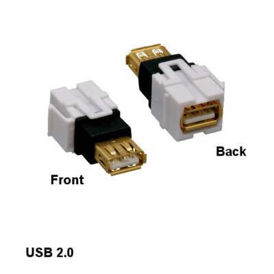 [10X] USB 2.0 Type A to A Keystone for Wall Plate Snap-in Patch Panel Insert