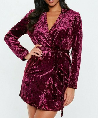 crushed velvet wrap dress