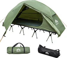 Camping Cot Tent - Waterproof 1-Person Off-Ground Combo Cot Bed for Adults Porta