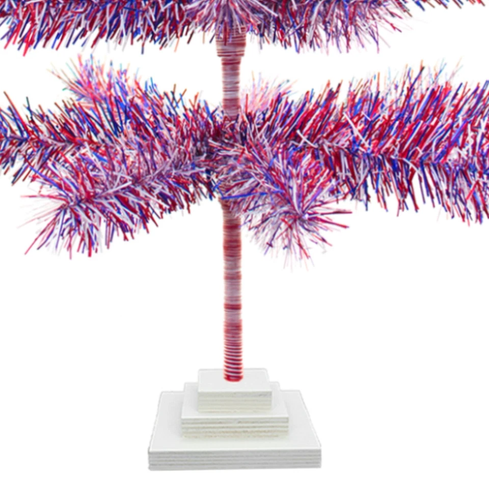 4th of July Tree 4FT Firework Tinsel Christmas Tree Red, White, & Blue 48in - Image 4 of 4