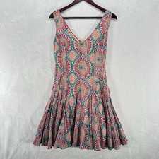 HD Paris Dress Women 0 Pink Medallion Fairy Shift Drop Waist Flare Anthropologie