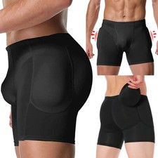 Mens Butt Lifter Shapewear Padded Boxer Briefs Booster Enhancer Hip-up Underwear