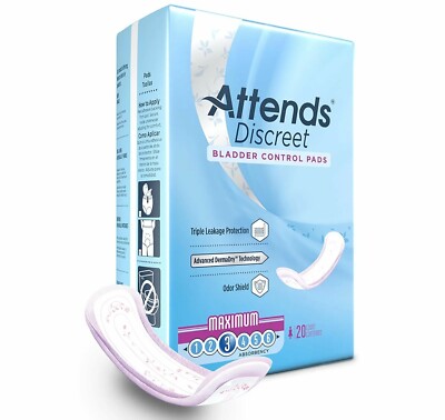 Attends Incontinent Pad 13'' L Maximum Maximum 20 Ct