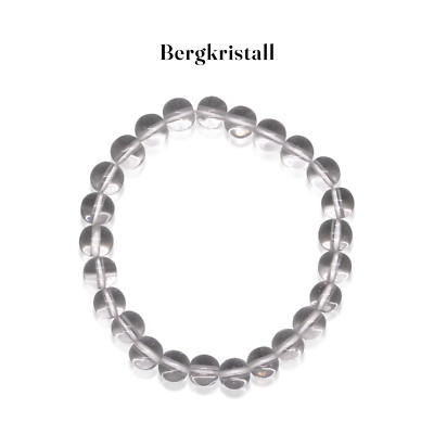 Bergkristall Armband Edelstein Kugel 8 mm Powerarmband Heilstein Perlenarmband