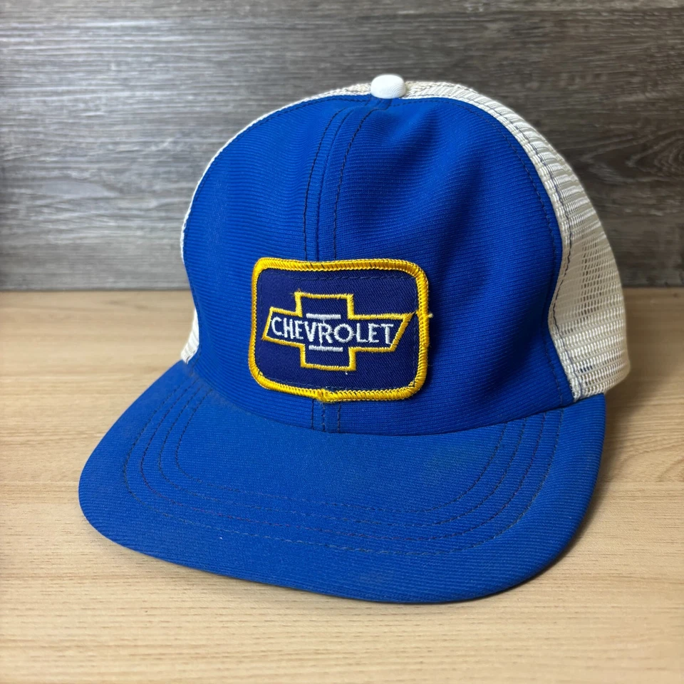De colección Chevy Sombrero Gorra Snap Back Azul Camionero Chevrolet Parche Años 80 EE. UU. Foto 3 de 4