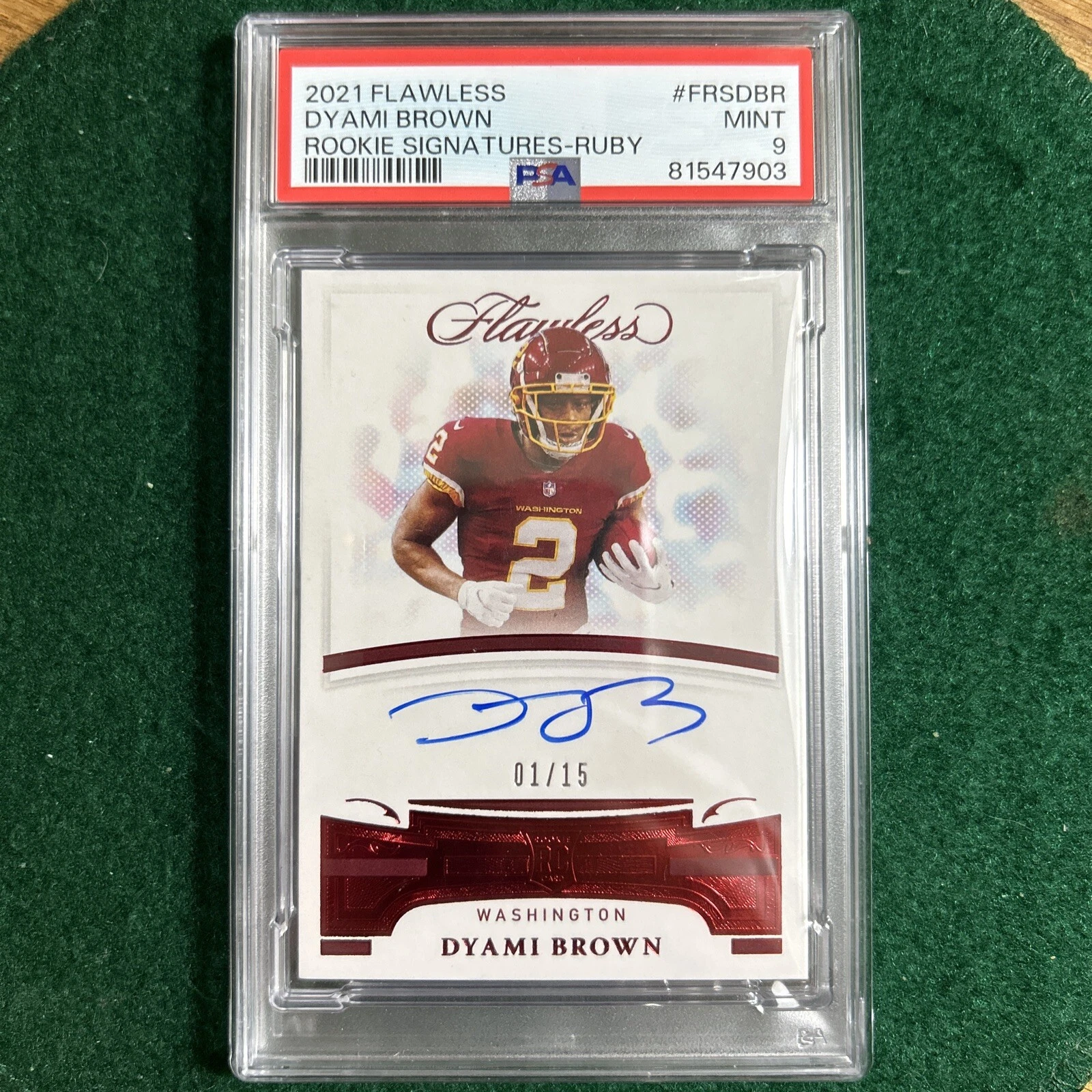 Dyami Brown Panini Flawless Flawless Rookie Signatures #FRSDBR Ruby