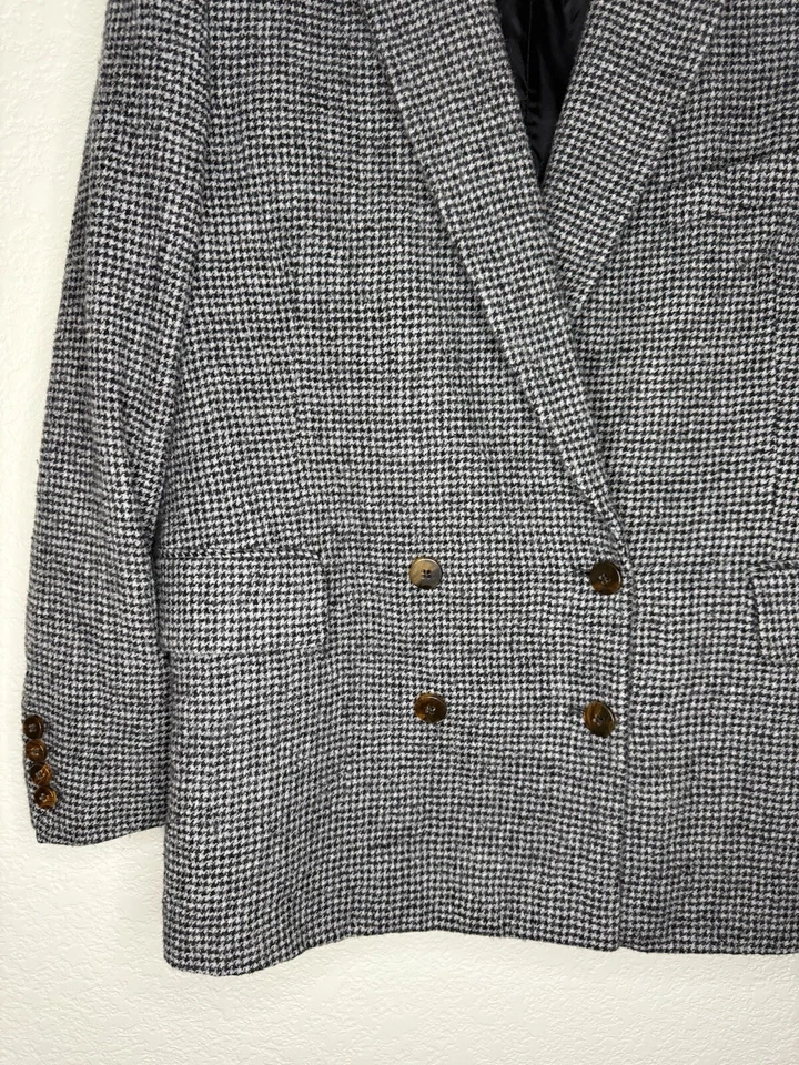 Blazer Abrigo Deportivo PAUL SMITH Italia Lana Negro Pata de Gallo Doble Pecho 46 Usado en Excelente Condición Foto 2 de 4