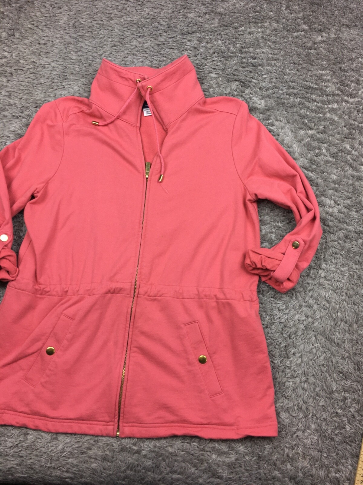 Basic Editions Jacket Womens Size Medium Pink Ful… - image 2