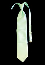 Men's Aqua Green Long Tie and Pocket Square Hanky Pre-Tied Wedding Groom Prom