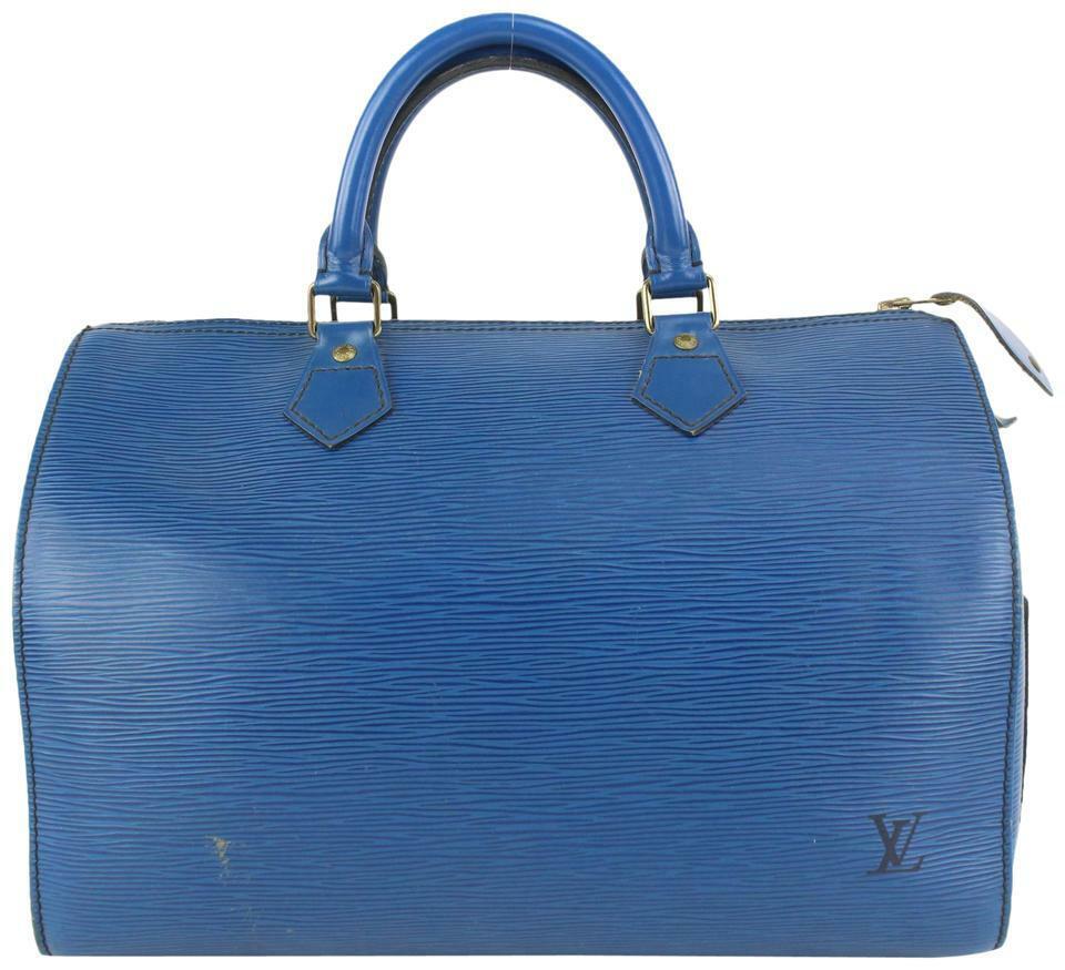 Louis Vuitton Blue Epi Leather Toledo Speedy 30 Boston Bag Louis Vuitton Blue Epi Leather Toledo Speedy 30 Boston Bag