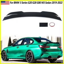 FOR BMW G20 3 SERIES 330i G80 M3 PSM STYLE TRUNK SPOILER WING CARBON LOOK ABS