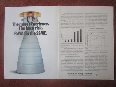 5/1971 PUB PRATT & WHITNEY FLUGZEUG SSME SPACE SHUTTLE HAUPTMOTOR ORIGINAL ANZEIGE