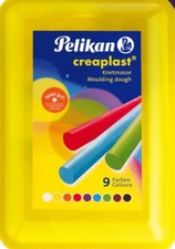 Pelikan Plastilin Knete Creaplast 14-Set 9 Farben Kr&auml;ftige Farben Schulbox Gelb