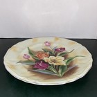 Hand Painted Plate Roses Gold Gild Wall Hanging Yellow Vintage Signed T Kita — photo 5