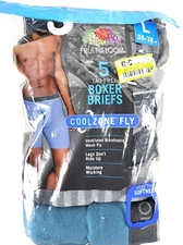 Fruit of the Loom Cool Zone Fly 5-Pk Boxer Briefs, Tag-Free, Moisture Wicking