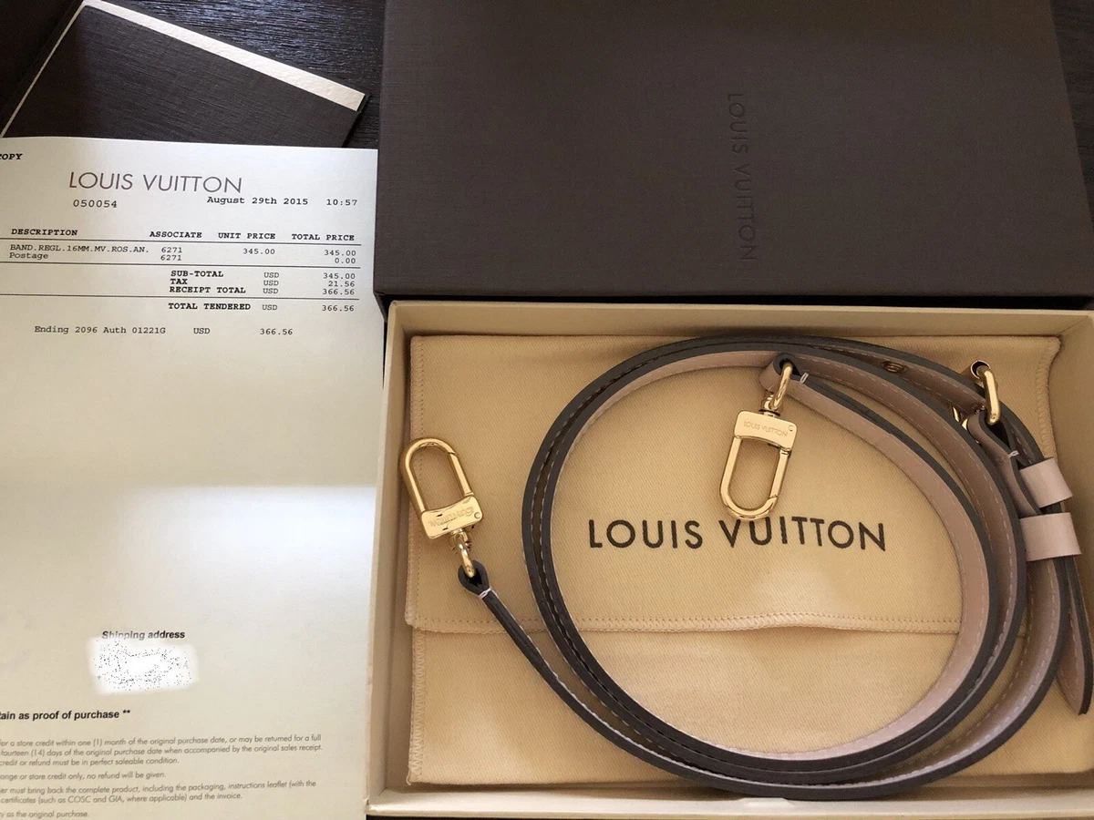 LOUIS VUITTON Vernis Leather Adjustable 16mm Handbag Strap NEW