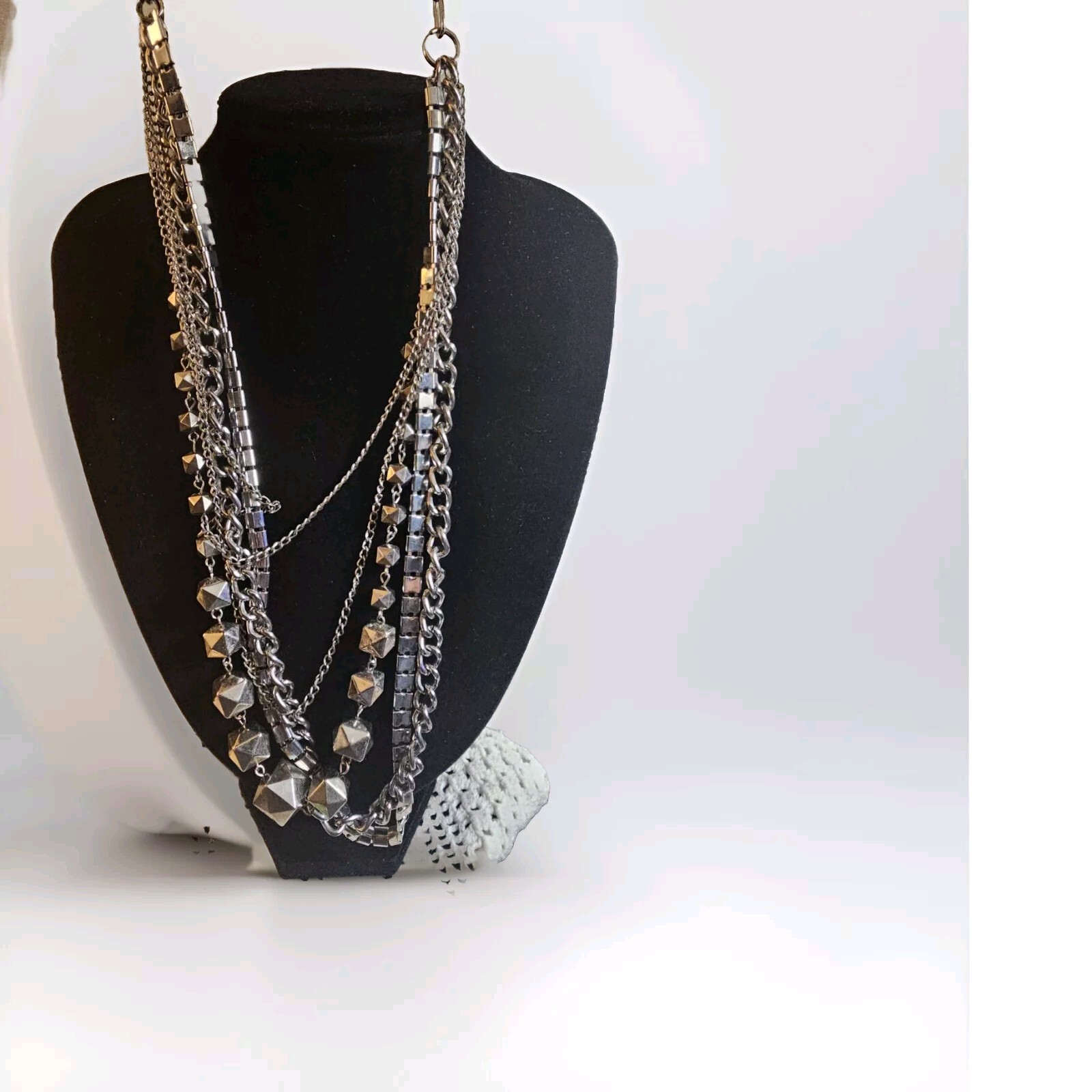 Dramatic Layered Statement  42” Brutalist Gunmeta… - image 8