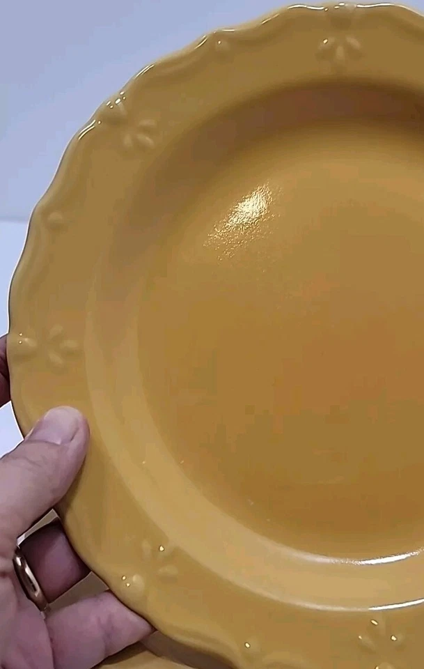 4 platos de postre para ensalada almuerzo amarillo Bellcrest de 8" Home Trends gres Foto 4 de 4