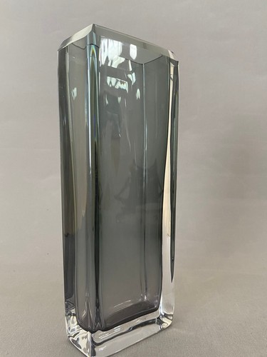 Vtg. Orrefors Sweden Vase Nils Landberg Sommerso Dusk Series Smoke Glass 9 3/4" - Picture 6 of 11