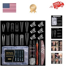 288Pcs Polygel Nail Form Kit 12 Style 12 Sizes Reusable Nail Extension Mold D...