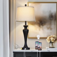 30 Inch Black Table Lamp Single, 3-Way Dimmable Touch Control Living Room Lam...