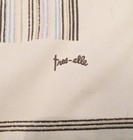 Vintage Hand Printed Scarf Tres-Elle Striped Square Beige Brown Multicolor — photo 4