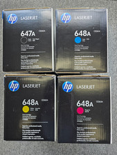 Genuine OEM HP 647A / 648A LaserJet Toner Set CE260A, CE261A, CE262A, CE263A NIB
