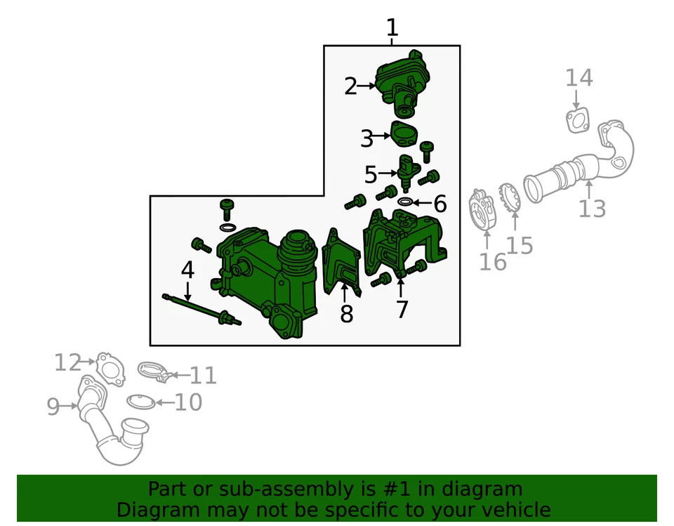 Genuine Volkswagen Cooler Assembly 059-131-515-FQ Foto 2 de 2