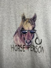 90s Vintage Horse Graphic T-Shirt USA Made Size XL Single Stitch Western funny