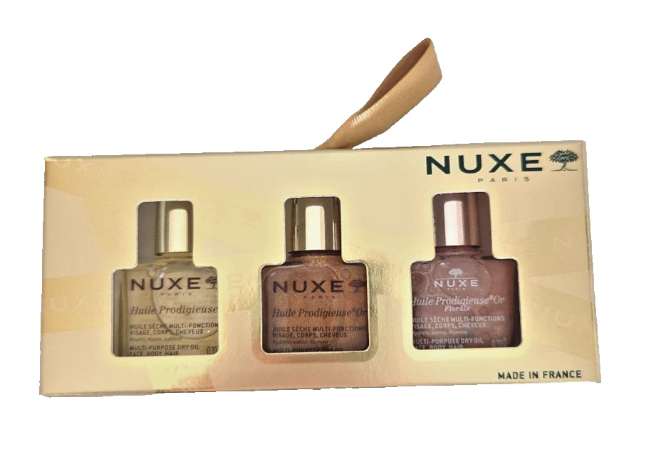 New NUXE Paris Huile Prodigieuse 3pc Multi-Purpose Oil Travel Size Set