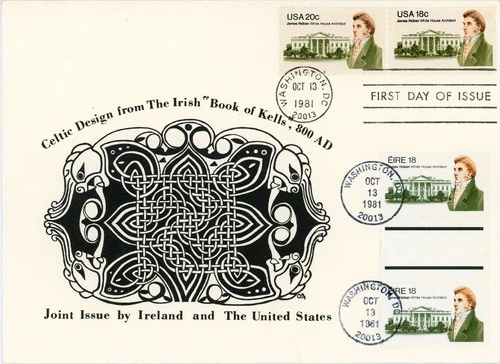 1981 James Hoban Joint FDC US # 1935-6 & Ireland # 504 by Carol Gordon # 2 of 5