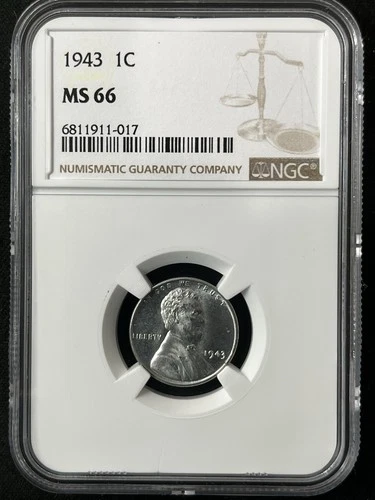 1943  1C Lincoln Wheat One Cent  NGC MS66  6811911-017