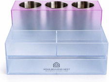 Novahavensnest Vanity Hair Tool Organizer with Translucent Frozen Acrylic Materi