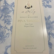 New Holly Williams  Blue French Toile Pattern PEVA Tablecloth 52 x 70  