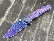 Sixleaf SL-115-03-ZirMa Folding Knife Damascus Blade Zirconium Damascus Handle
