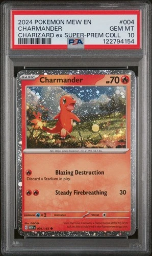 Pokemon 2024 Mew en Charmander #004 Charizard EX Super Premium Collection PSA 10