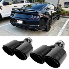 For 2015-2023 Ford Mustang Gt Quad Exhaust Tips 3 In Dual 4 Out Carbon Fiber