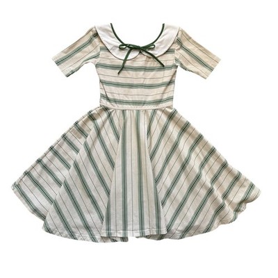 Omi Jo by Well Dressed Wolf Green Stripe Collared Twirl Dress Size 6 | eBay