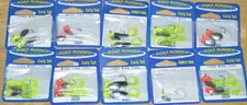 10 packs blakemore road runner 1/8oz 1/16 1/4 crappie jig curly tail assortment