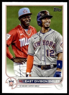 2022 Topps NL East Division Smiles New York Mets/Miami Marlins #98