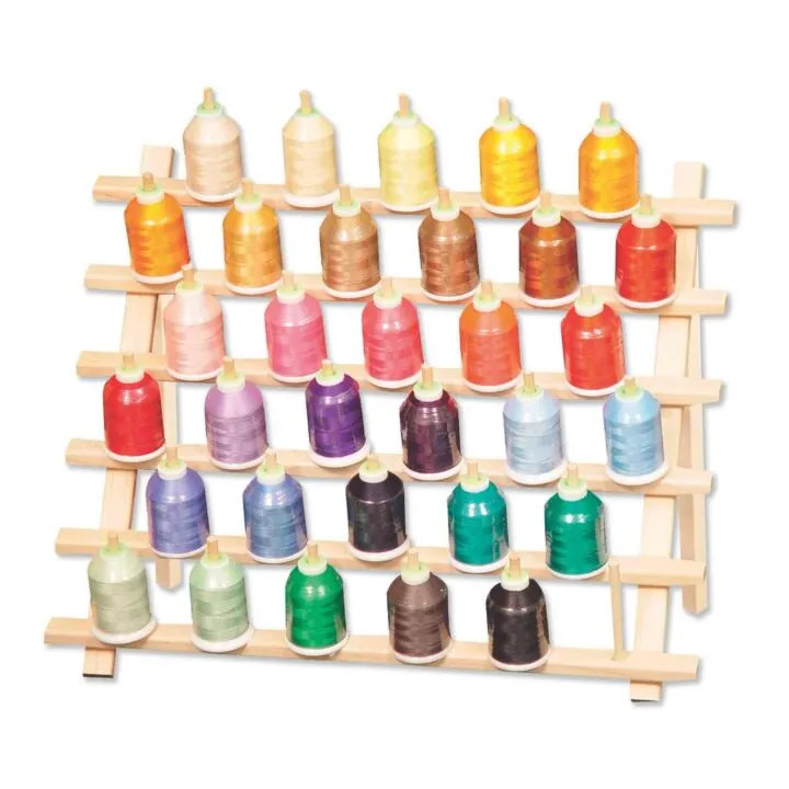 Mid size thread rack 33 cone spool holder wood sewing 
