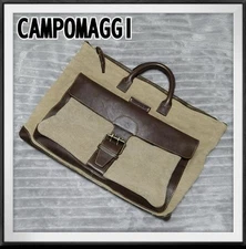 CAMPOMAGGI 2-Way Leather Tote Bag, Made in Italy